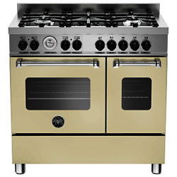 Bertazzoni MAS905MFED Twin Dual Fuel Range Cooker Cream